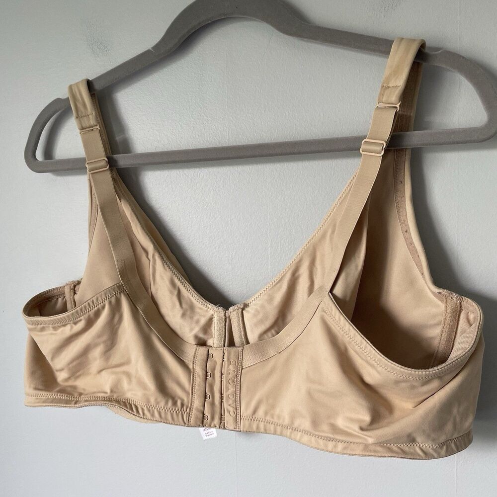 Cacique Unlined Full Coverage Underwire Bra Tan Nude Supportive Size 42DD - Picture 4 of 7